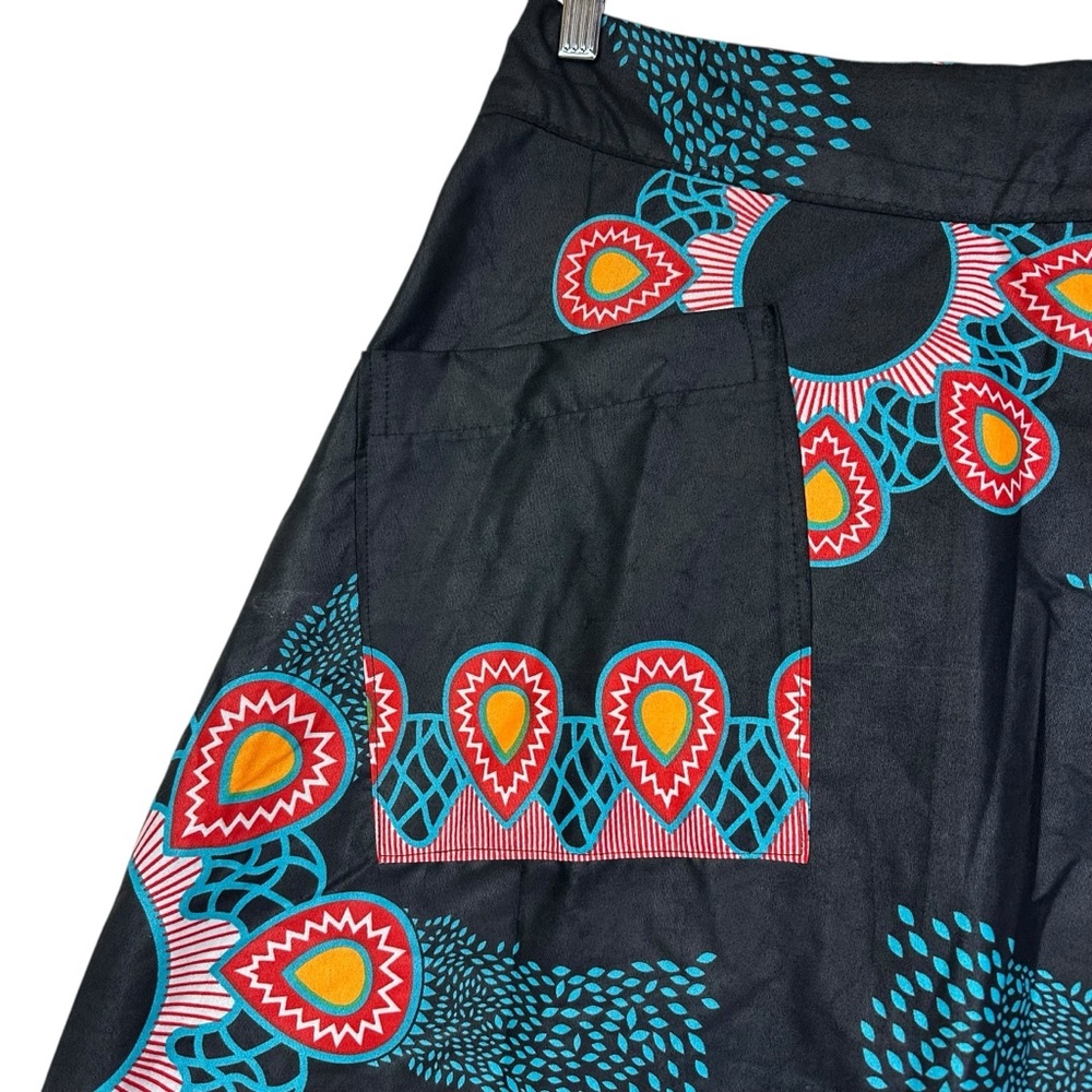 Ubuntu Nation African Print Tie Waist Skirt Boho Festival Size M - Picture 3 of 6